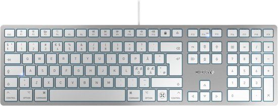 Cherry KC 6000C FOR MAC Toetsenbord USB QWERTY Scandinavisch Zilver