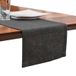 Chemin de table en lin effet 30x120 cm - Anthracite déperlant et antitache - Design moderne et vintage pour salle à manger