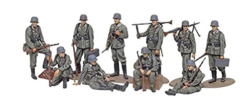 tamiya 32602 1:48 Fig-Set Dt. Infanterie (10) -getrouwe replica, plastic bouwpakket, knutselen, modelbouwpakket, monteren, ongelakt, meerkleurig