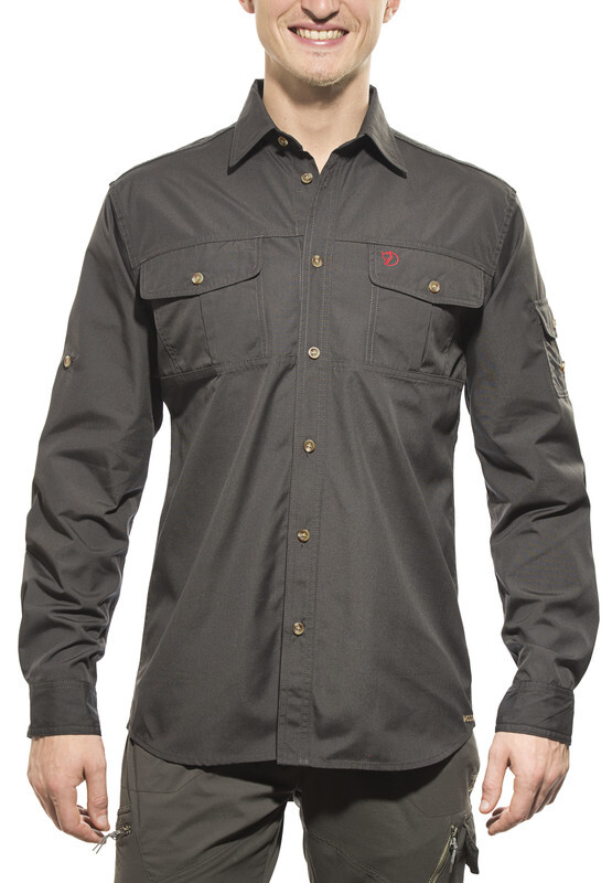 FjÃ¤llrÃ¤ven Sarek Trekking Fietsshirt Korte Mouwen Heren, dark grey