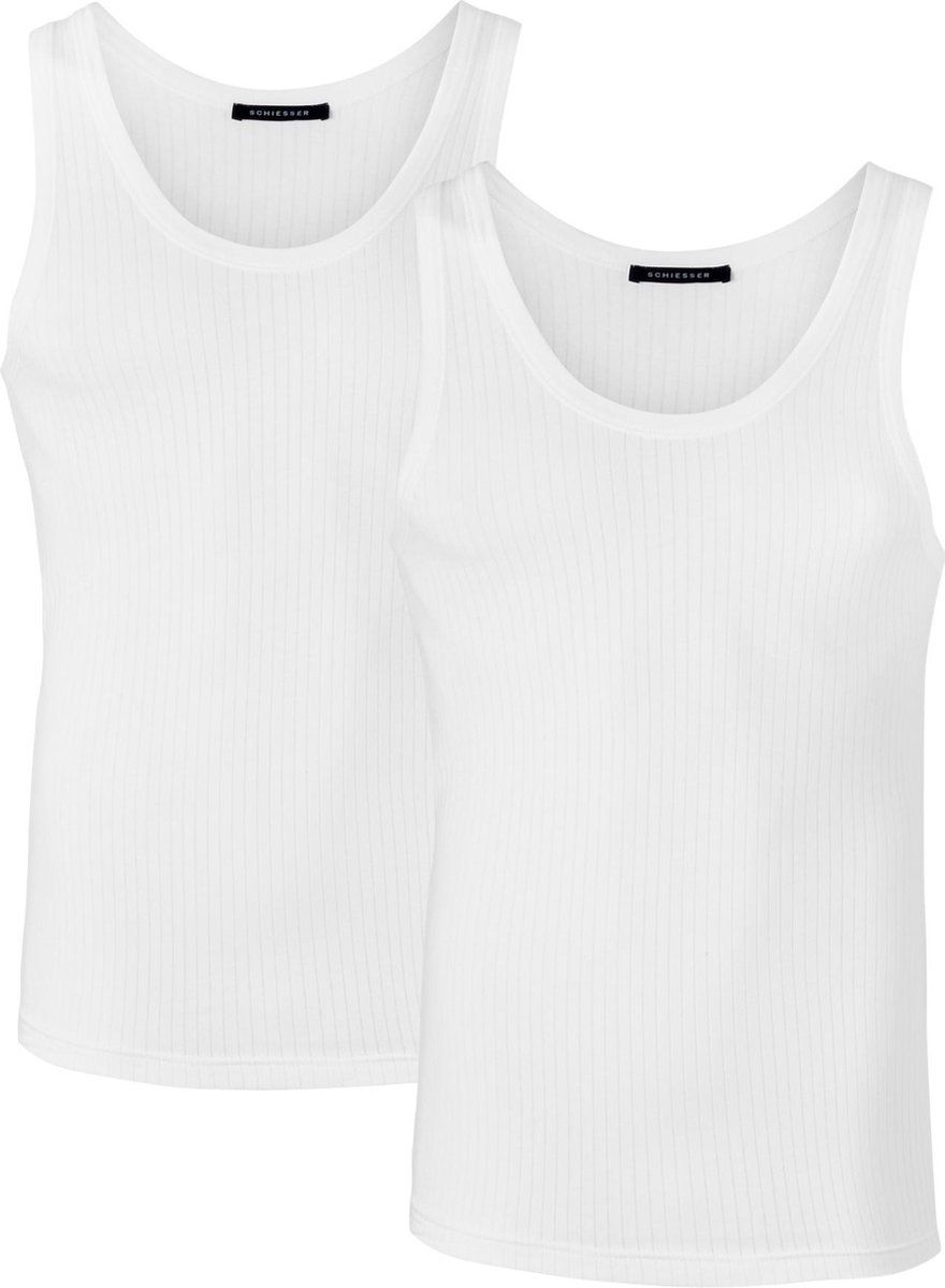 Schiesser Authentic 2P Heren Onderhemd - Wit - Maat XL