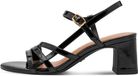 Tamaris - Dames - Zwarte Platte Sandalen met Naaldhak en Gespsluiting - Maat 36
