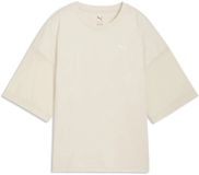 Puma T-shirt Oversize Femme L Coton Uni Col Rond Manches Courtes Alpine Snow