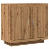 VidaXL Dressoir 80x40x75 cm Bewerkt Hout Artisanaal Eikenkleur
