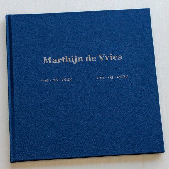 Probook Condoleance boek / condoleanceregister - Gepersonaliseerd blauw linnen - Probook