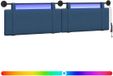 vidaXL Hangend hoofdbord Blauw Stof