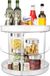 Unyqoos® Organisateur de réfrigérateur, plateau tournant à 2 niveaux, diamètre 23,5 cm, hauteur 21,5 cm, PET transparent, mécanisme rotatif à 360° pour épices et provisions