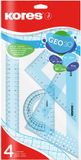 Kores geometrieset GEO30, 4-delig, kleurrijk gesorteerd