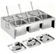 Bacs à ingrédients - 6 x 2 litres - Inox - Avec couvercles et cuillères