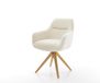 Chaise de salle à manger Pejo-Flex cadre en bois angulaire naturel teddy beige 360° pivotant noyau à ressorts ensachés