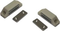 Merkloos Dulimex B.V. 2x stuks magneetsnapper met metalen sluitplaat - Wit