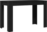 vidaXL Eettafel 120x60x76 cm spaanplaat zwart eikenkleurig