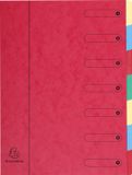 Exacompta 8x Sorteermap Harmonika® met uitrekbare rug en elastosluiting - 7 indelingen - Rood - 5107E