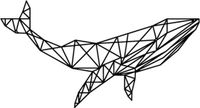 Homemania Wanddecoratie geometrische walvis 56x31 cm metaal zwart