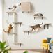 Merkloos Kattenklimwand kattenmeubel klimwand - 10-delig - Krabpaal met hangmat en sisal - Spaanplaat 1,2 cm