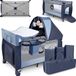 Wan GmbH lit 4-en-1, parc pour bébés dès la naissance jusqu'à 15 kg, matelas à langer, moustiquaire, parois latérales aérées avec entrée latérale, sac de transport, pliable