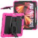 Hoesje Apple Hoesje compatibel met iPad Pro 5/4/3 Generatie 12,9 Inch 2021/2020/2018 met potloodhouder, Heavy Duty Robuuste schokbestendige beschermhoes met onzichtbare kickstand, Rose