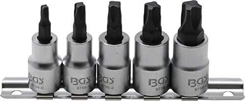 Bgs 9756 | bit-inzetset | 5-delig | 10 mm (3/8") | 4-kant profiel (voor MTS-Mortorq) MTS0 - MTS04