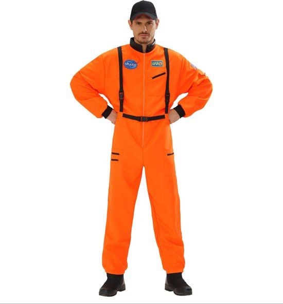 Widmann Amerikaanse Astronaut Oranje Man Large Carnaval Kostuum