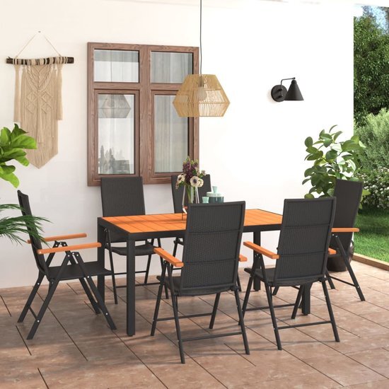 The Living Store Tuinmeubelset - bruin - Tafel 150x90x74cm - Stoel 55x64x105cm - PE-rattan