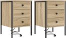 vidaXL Nachtkastje Sonoma Eik Bewerkt Hout Set van 2