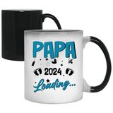 Mok Papa Loading 2024 Mok met opschrift - Koffiemok voor papa - Cadeau-idee voor papa - Voor verjaardag, Pasen, Kerstmis (kleurverandering)
