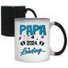 Mok Papa Loading 2024 Mok met opschrift - Koffiemok voor papa - Cadeau-idee voor papa - Voor verjaardag, Pasen, Kerstmis (kleurverandering)