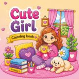 Cute Girl Coloring Book