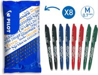Pilot FriXion Ball Uitwisbare Pen - 0,7mm - 8 Stuks - Blauw, Rood, Groen, Zwart