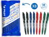 Pilot FriXion Ball Uitwisbare Pen - 0,7mm - 8 Stuks - Blauw, Rood, Groen, Zwart