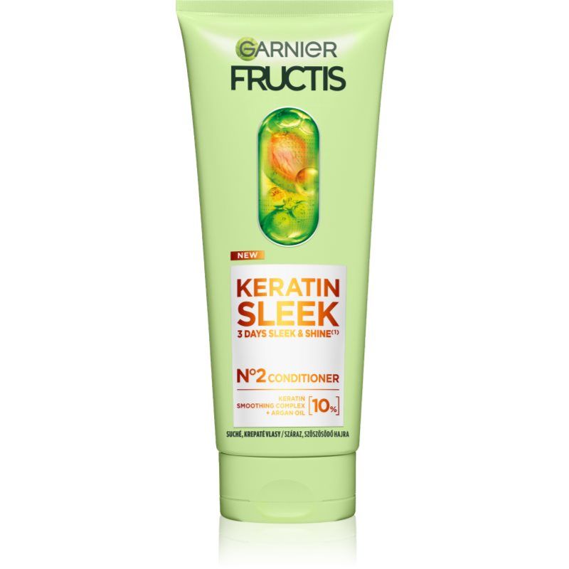 Garnier L'OREAL Fructis Keratin Sleek Conditioner For Dry And Frizzy Hair - 200 Ml