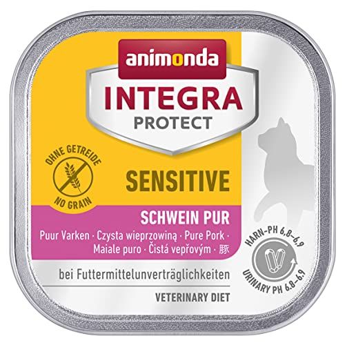 animonda Integra Protect Katze Sensitive, Dieet kattenvoer, Natvoer voor voederallergie, puur varken, 16 x 100 g