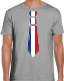 Bellatio Decorations Chemise de déguisement pour hommes - cravate France - gris - supporter - soirée à thème S