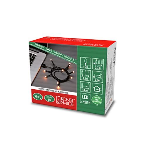 KONSTSMIDE 1774-830 LED-lichtsnoer - 35 amber diodes - USB - Zwart