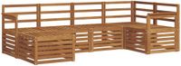 vidaXL - Hoek loungeset - 6 zitplekken - Naturel - Polyester - Acacia hout