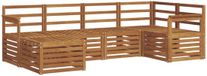 vidaXL - Hoek loungeset - 6 zitplekken - Naturel - Polyester - Acacia hout