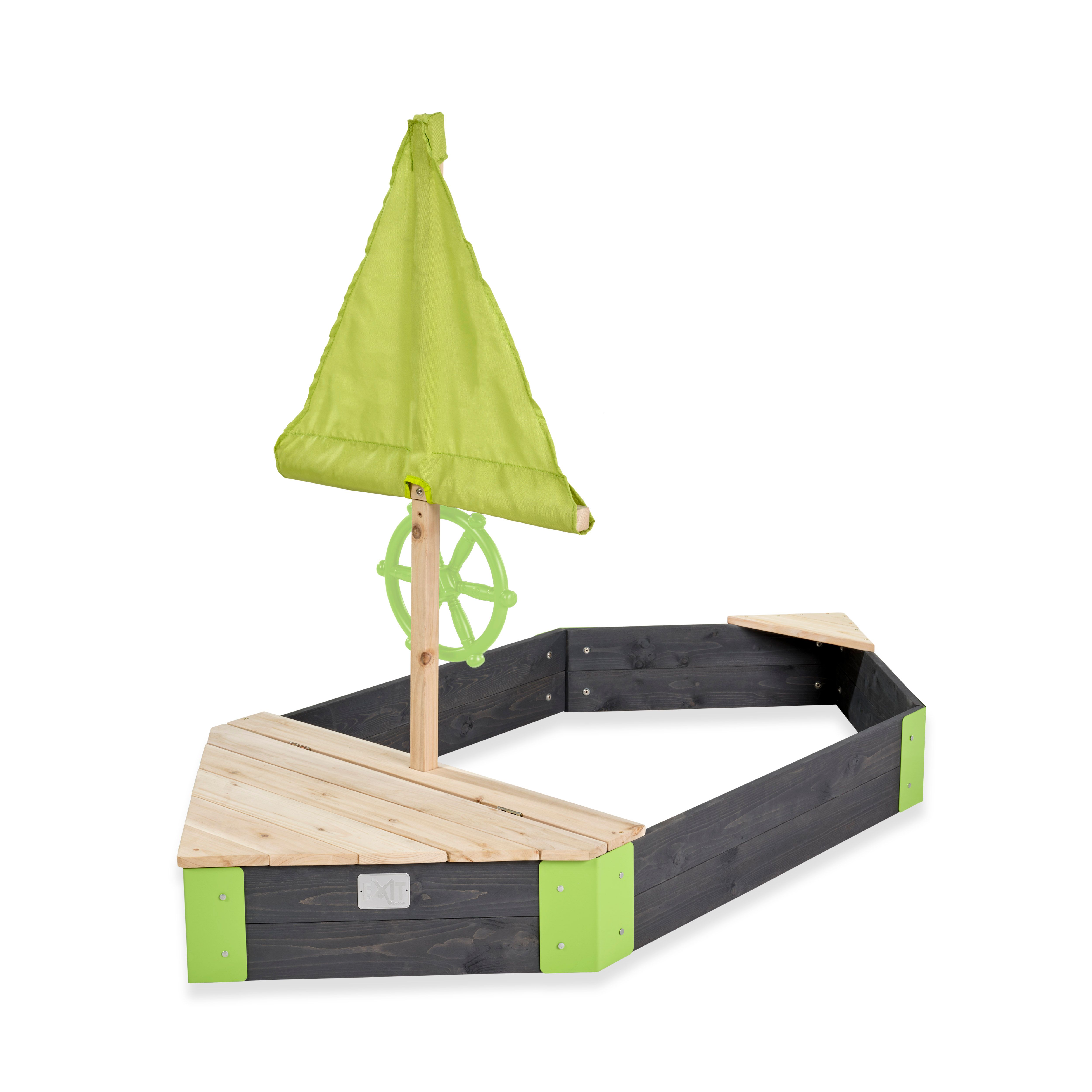 Exit Aksent Houten Zandbak Boot - 190 x 90 cm - Grijs