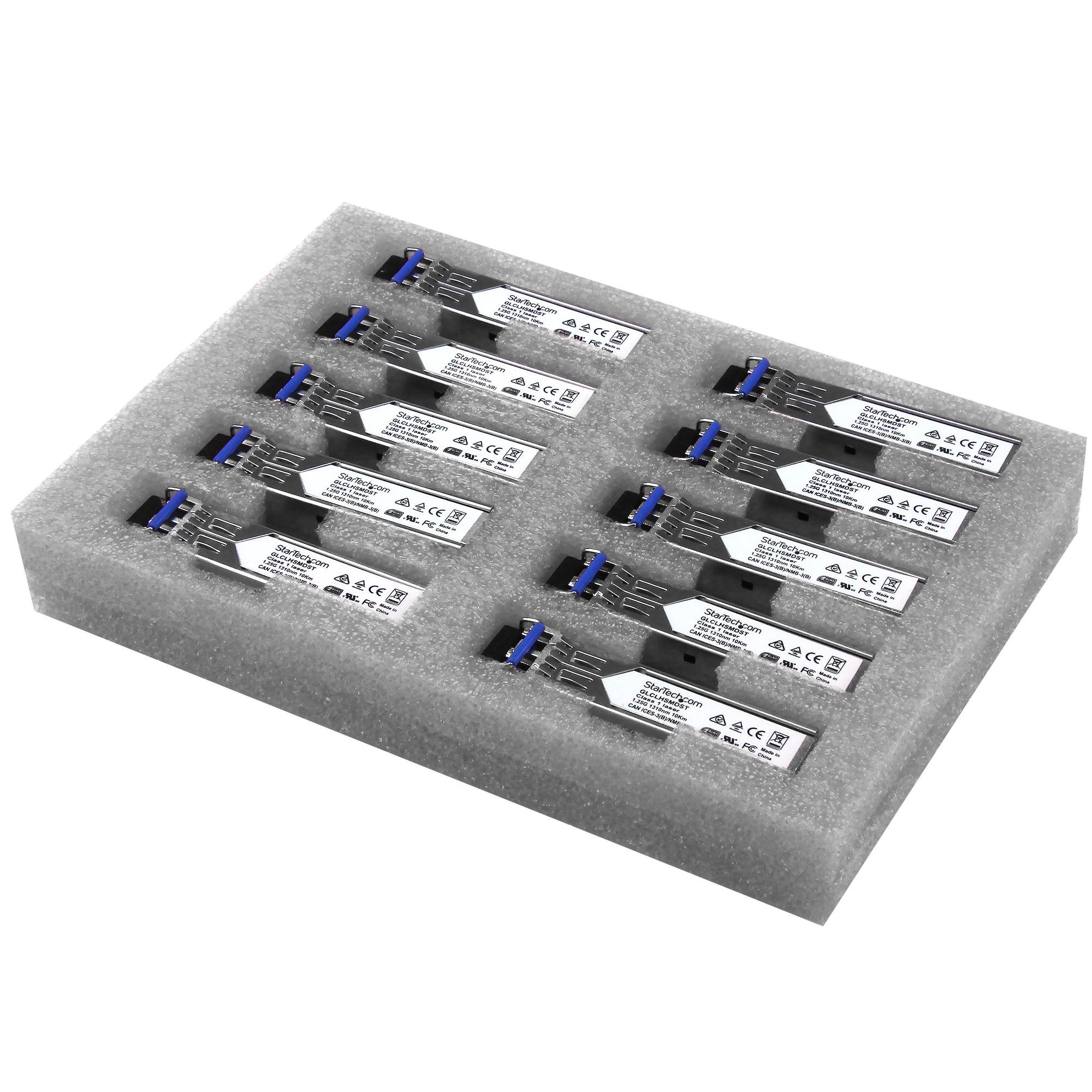 StarTech.com GLC-LH-SMD Compatible SFP Transceiver Module - 10-Pack