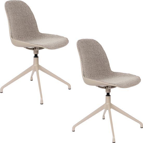 Zuiver Albert Kuip Swivel Eetkamerstoelen Taupe - Set van 2