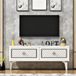 Hanah Home Stijlvolle tv-standaard, wit en zilver, 120 x 49 x 29,6 cm