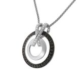 Orphelia Silver 925 Zh-7095;2 Pendant Double Circle X Black Zirc