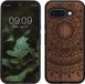 kwmobile telefoonhoesje geschikt voor Google Pixel 9a - Hoesje met bumper - hout - In donkerbruin Indian Sun design
