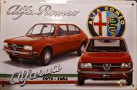 I&S Alfa Romeo Alfasud (1972-1984) Metalen Wandbord in Reliëf 20 x 30 cm