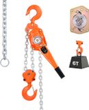 VEVOR Hefboomtakel, Capaciteit 6 Ton, Handkettingtakel, 30 M Hefvermogen, Takel Van G80 Gelegeerd Staal met Mechanische Dubbele Palrem, Rateltakel met 360° Draaibare Haken, voor Magazijn, Bouw en Garage