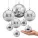 VEVOR Boule miroir Disco ball 100/150/200 mm Set de 8 avec anneau de suspension, pour décoration de fête et de maison, DJ, club de danse, équipement d'effets lumineux et éclairage de fête, réflexion à 360°, réutilisable