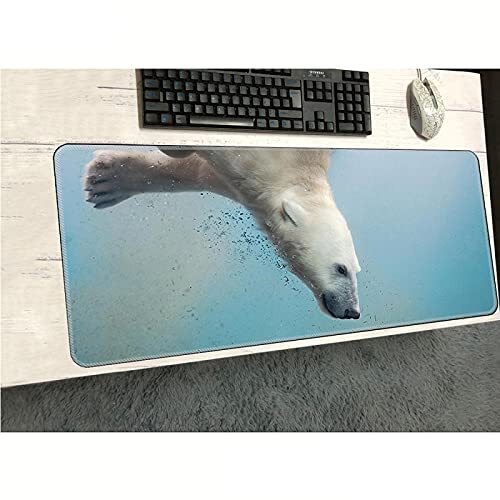 DHSBD Animal Bear Print Muismat Grote Antislip Kantoor Toetsenbordmat