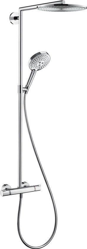 Hansgrohe Raindance Select Air 300 showerpipe inclusief douchekraan thermostatisch handdouche 3 jet en hoofddouche 1 jet wit chroom