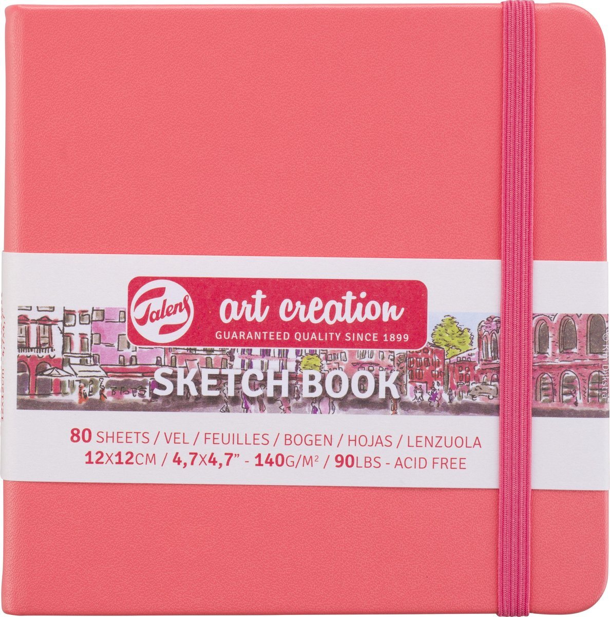 Royal Talens Schetsboek 12x12 cm 140g coral red