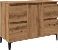 vidaXL Meuble sous lavabo - 80x33x60 cm - Bois traité - Couleur chêne artisanal