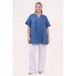 YOEK Linnen top - medium blue denim